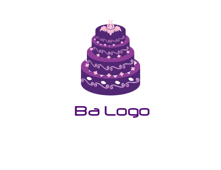 tiered layer wedding cake logo