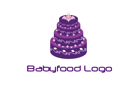 tiered layer wedding cake logo