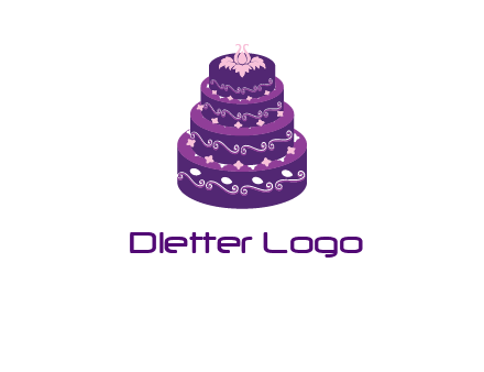 tiered layer wedding cake logo