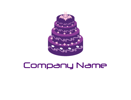 tiered layer wedding cake logo