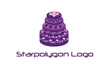 tiered layer wedding cake logo