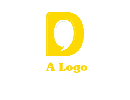 chat bubble inside letter d logo