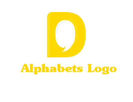 chat bubble inside letter d logo