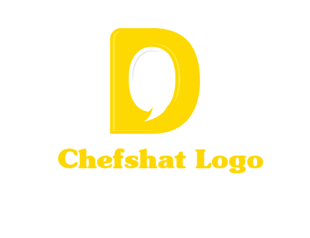 chat bubble inside letter d logo