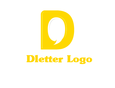 chat bubble inside letter d logo