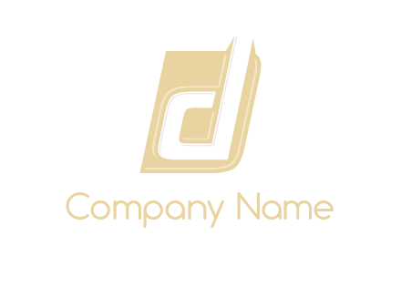 letter d inside the parallelogram shape logo