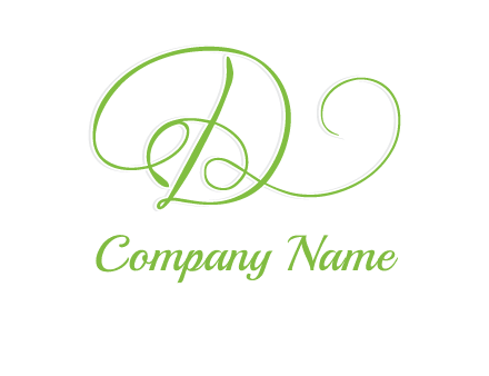 calligraphic letter d logo