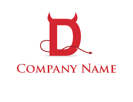 letter d with devil horns logo