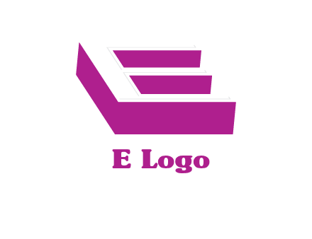 negative spacing 3D letter E