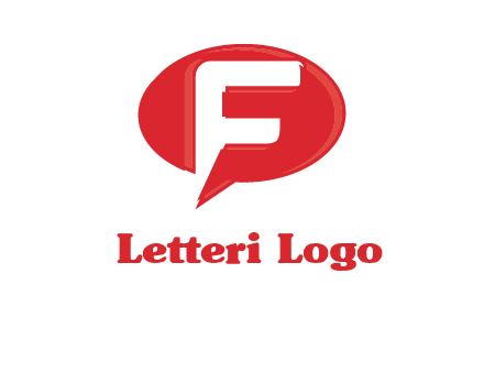 letter f inside the speech bubble logo