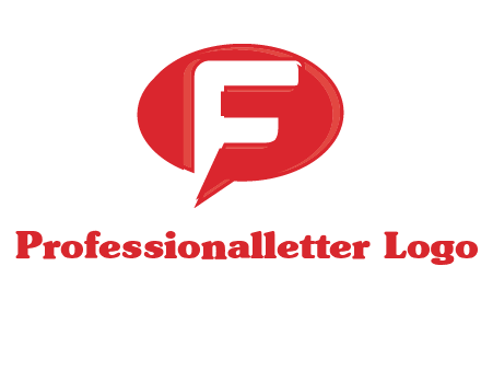 letter f inside the speech bubble logo