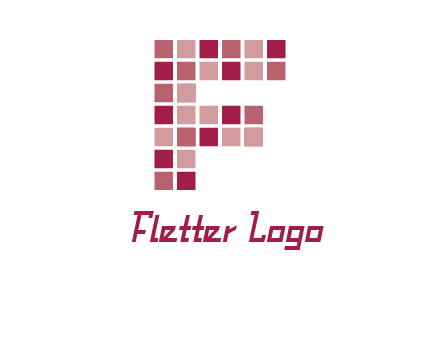 letter f made of squares logo