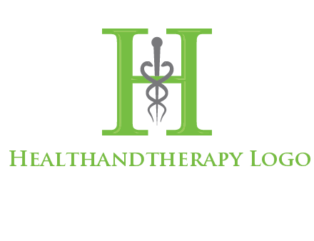 medical sign between the letter h logo