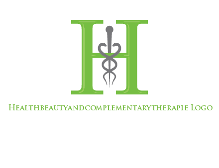 medical sign between the letter h logo