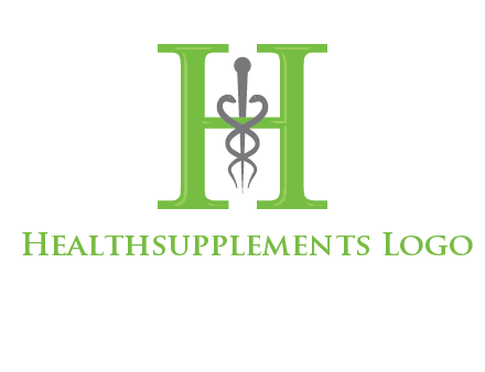 medical sign between the letter h logo