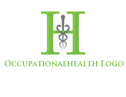 medical sign between the letter h logo