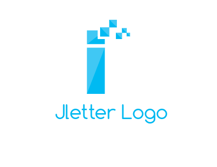 letter i incorporated with pixels logo