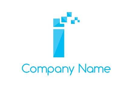 letter i incorporated with pixels logo