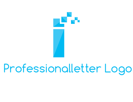 letter i incorporated with pixels logo