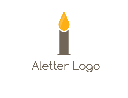 Candle merged with letter i logo