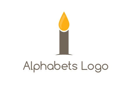 Candle merged with letter i logo