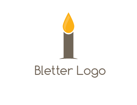 Candle merged with letter i logo