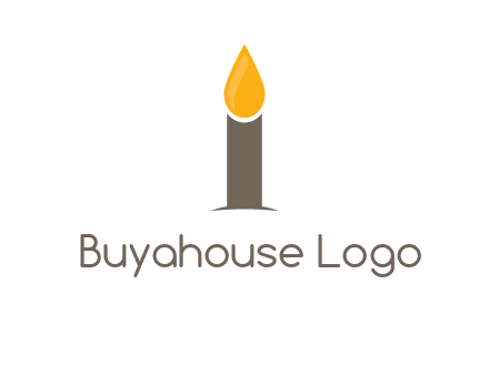 Candle merged with letter i logo