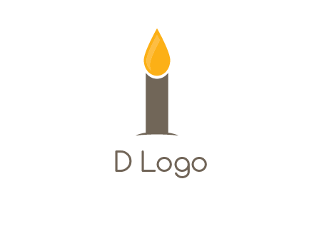 Candle merged with letter i logo