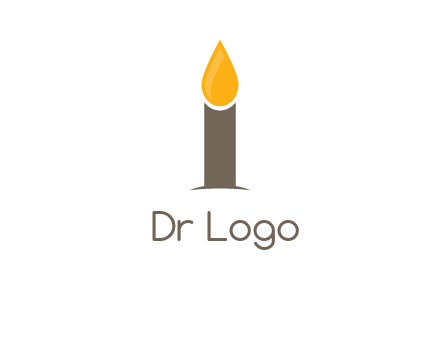 Candle merged with letter i logo