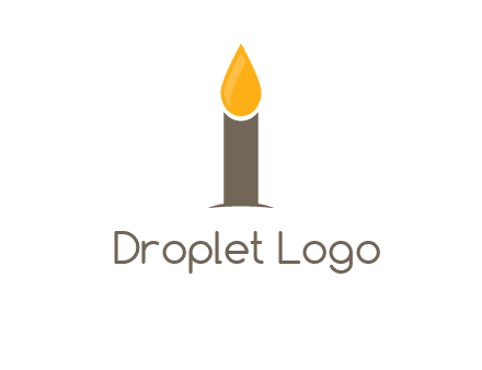 Candle merged with letter i logo