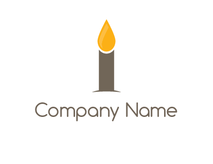 Candle merged with letter i logo