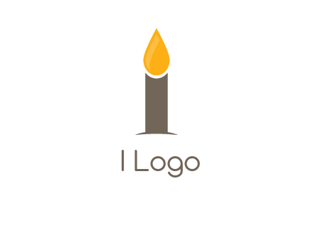 Candle merged with letter i logo