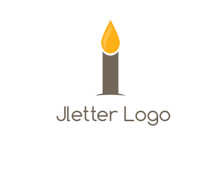 Candle merged with letter i logo