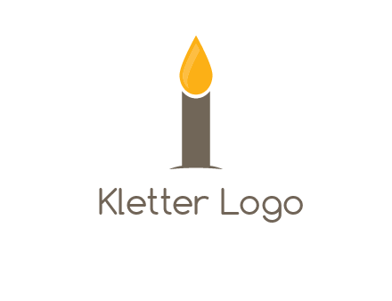 Candle merged with letter i logo