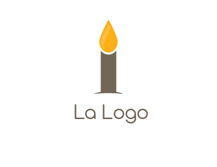 Candle merged with letter i logo