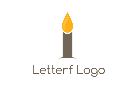 Candle merged with letter i logo