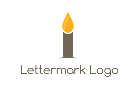 Candle merged with letter i logo