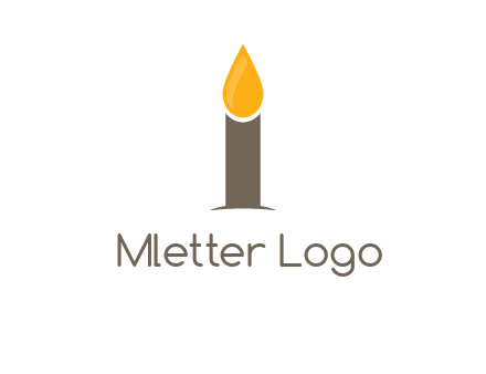 Candle merged with letter i logo