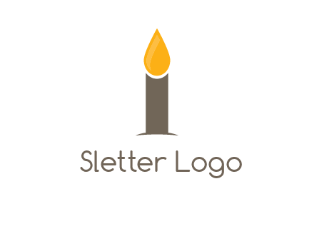 Candle merged with letter i logo