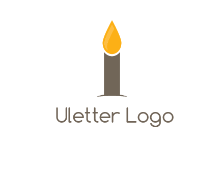 Candle merged with letter i logo