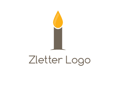 Candle merged with letter i logo