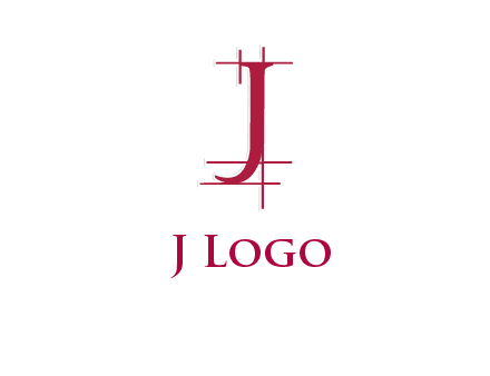 architectural lines in letter j logo