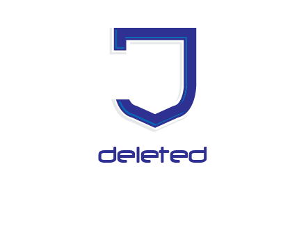 Shield creating letter j logo