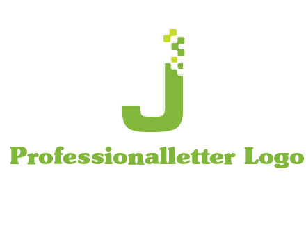 technology  squares forming letter j initial