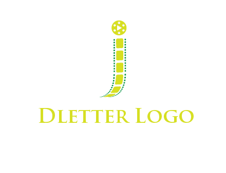 film reel forming letter j logo