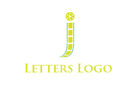 film reel forming letter j logo