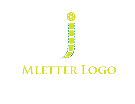 film reel forming letter j logo