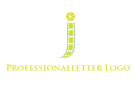 film reel forming letter j logo