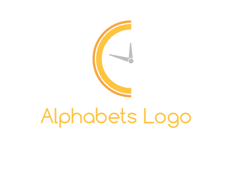 wall clock forming letter c logo