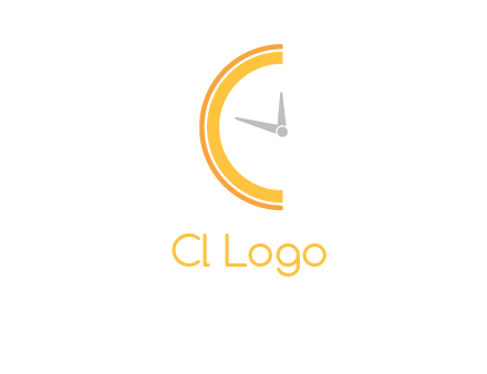 wall clock forming letter c logo